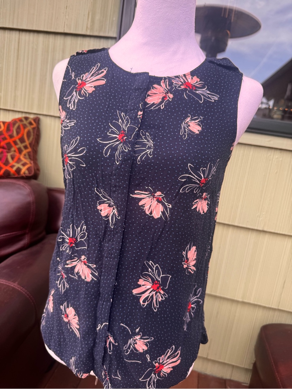 Banana Republic Floral Sleeveless Camisole with Pink Flowers